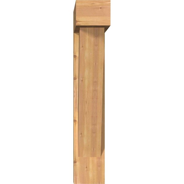 Traditional Block Smooth Bracket W/ Offset Brace, Western Red Cedar, 7 1/2W X 30D X 42H